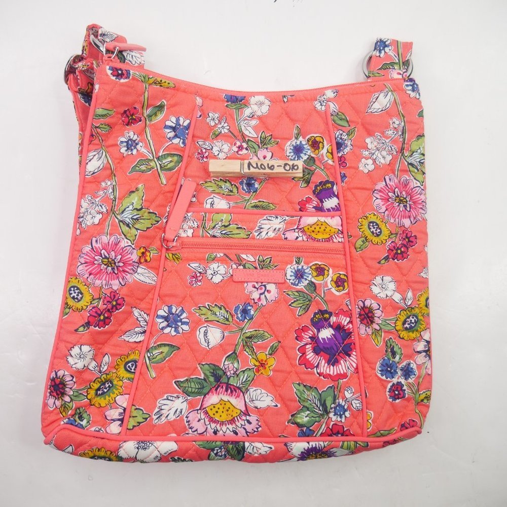 Vera Bradley Mini Hobo Hipster Shoulder Crossbody Bag Purse Coral Floral Spring - Picture 8 of 8